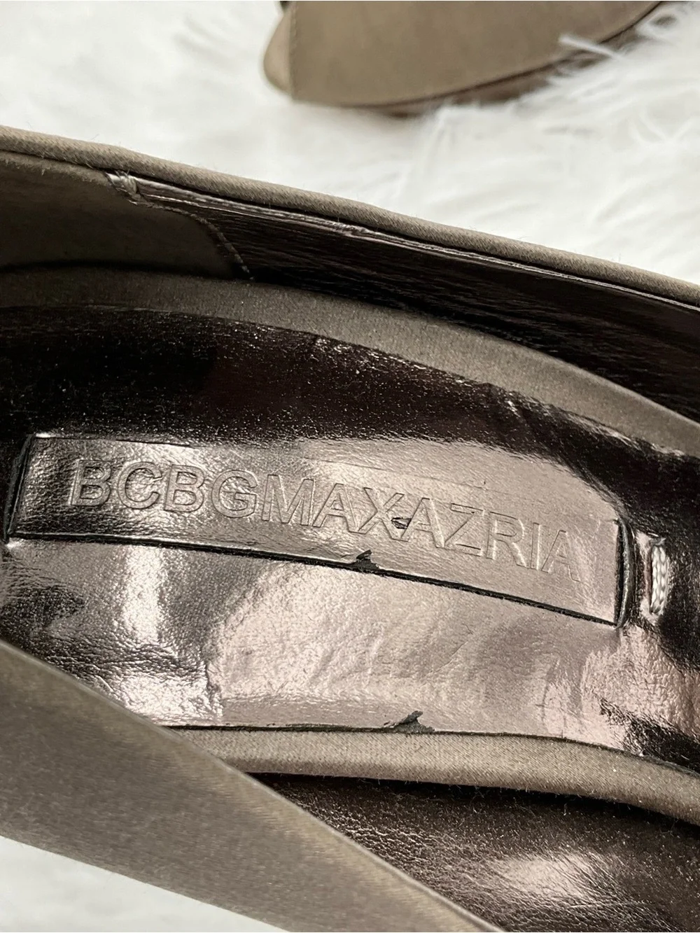 BCBGMaxAzria Stilettos Size 5.5 Taupe Peep-Toe Stilettos